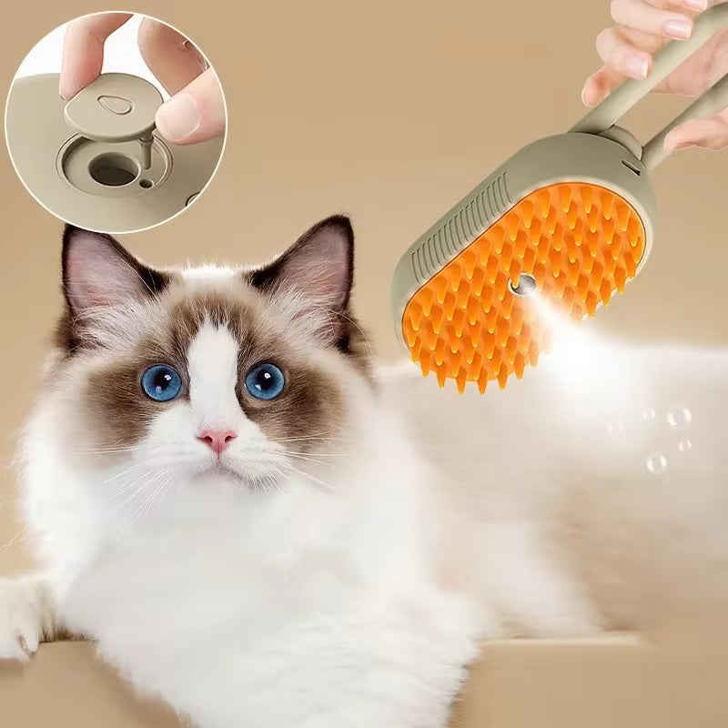 Pet Steam Brush Cat Dog Cleaning Steamy Spray Massage Beauty Comb 3 in 1 Depilazione Forniture per Toelettatura Accessori per Animali Domestici