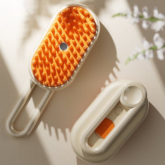 Steamy Dog Brush Electric Spray Cat Hair Brush 3 In1 Dog Steamer Brush for Massage Pet Grooming Removing Tangled and Loose Hair